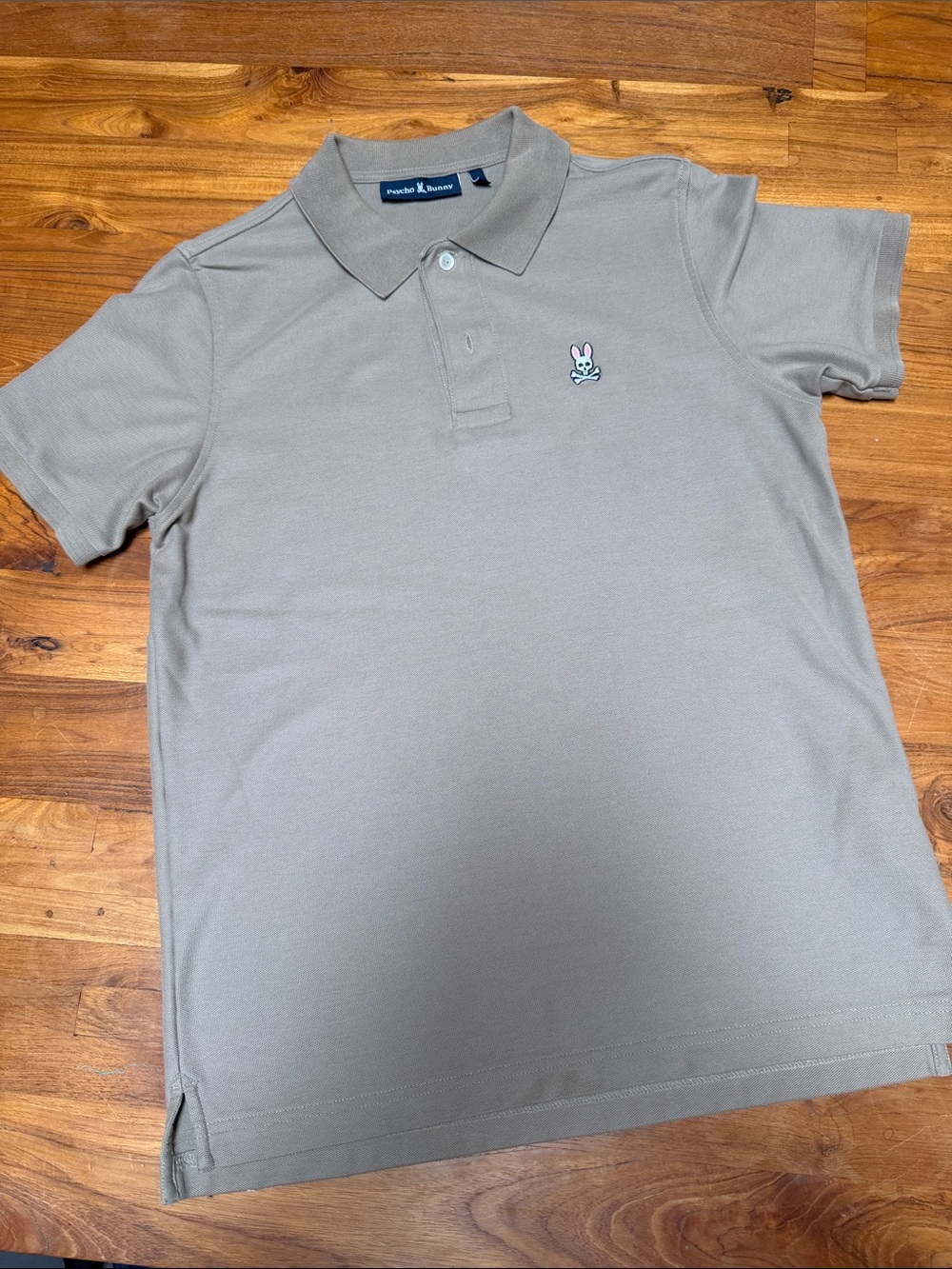 Psycho Bunny Men's Taupe Polo with Embroidered Bunny Logo